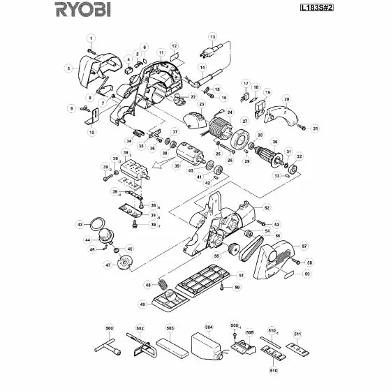 Ryobi L183S Spare Parts List Type: 5133000304